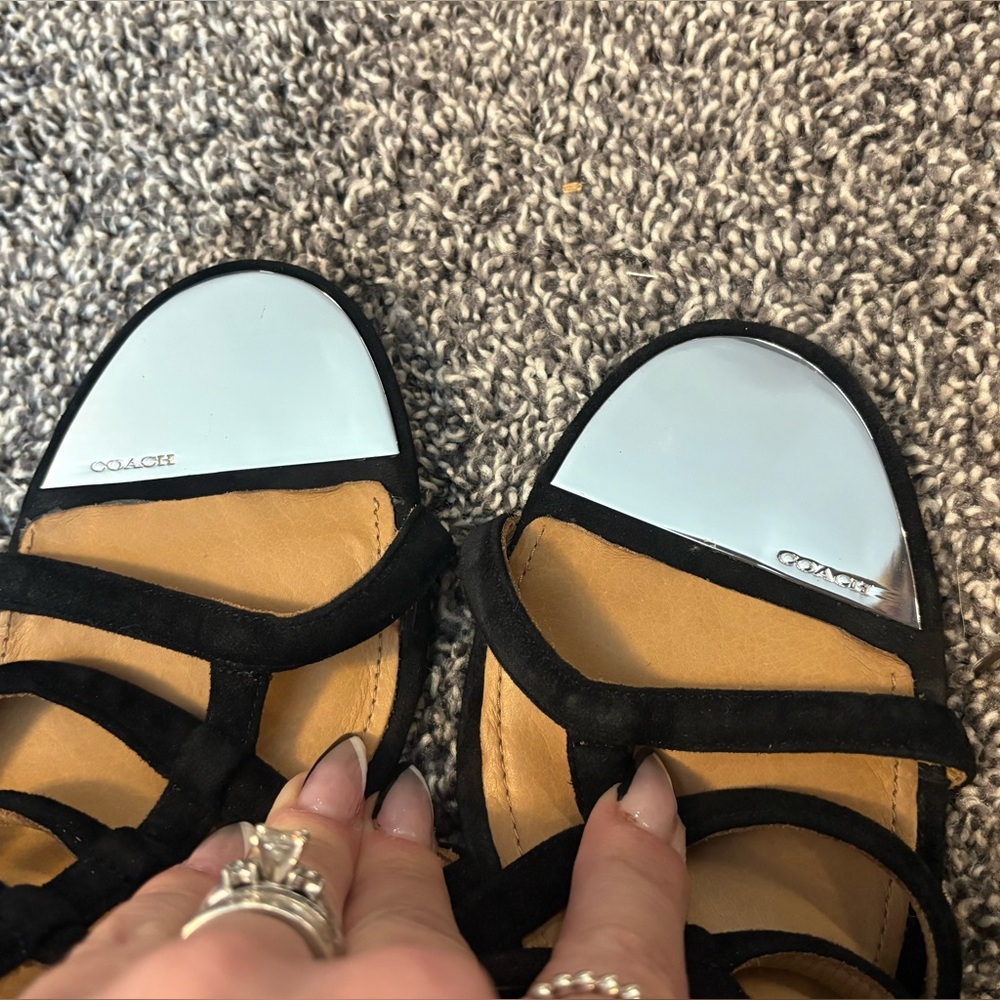 Coach Lavania black suede cage gladiator sandals - Picture 10 of 17